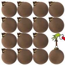 15 Pcs Velvet Christmas Balls, 3.15" Large Velvet Christmas Ornaments Balls, ...