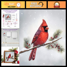 Winter Cardinal Diamond Painting Kit - DIY Round Art Canvas for Adults, 13"x13