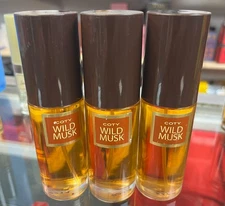3 X Coty Wild Musk Cologne Spray Perfume for Women 1.5 oz New , AS PICTURED.
