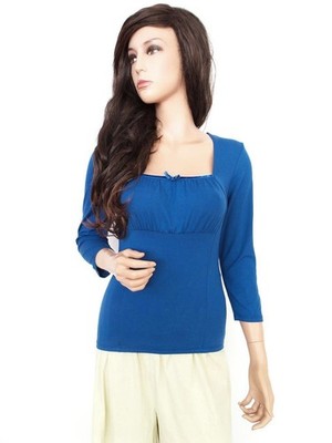 L.K. BENNETT Damen Bluse Gr. S Marineblau Viskose 3/4 Ärmel Einfarbig