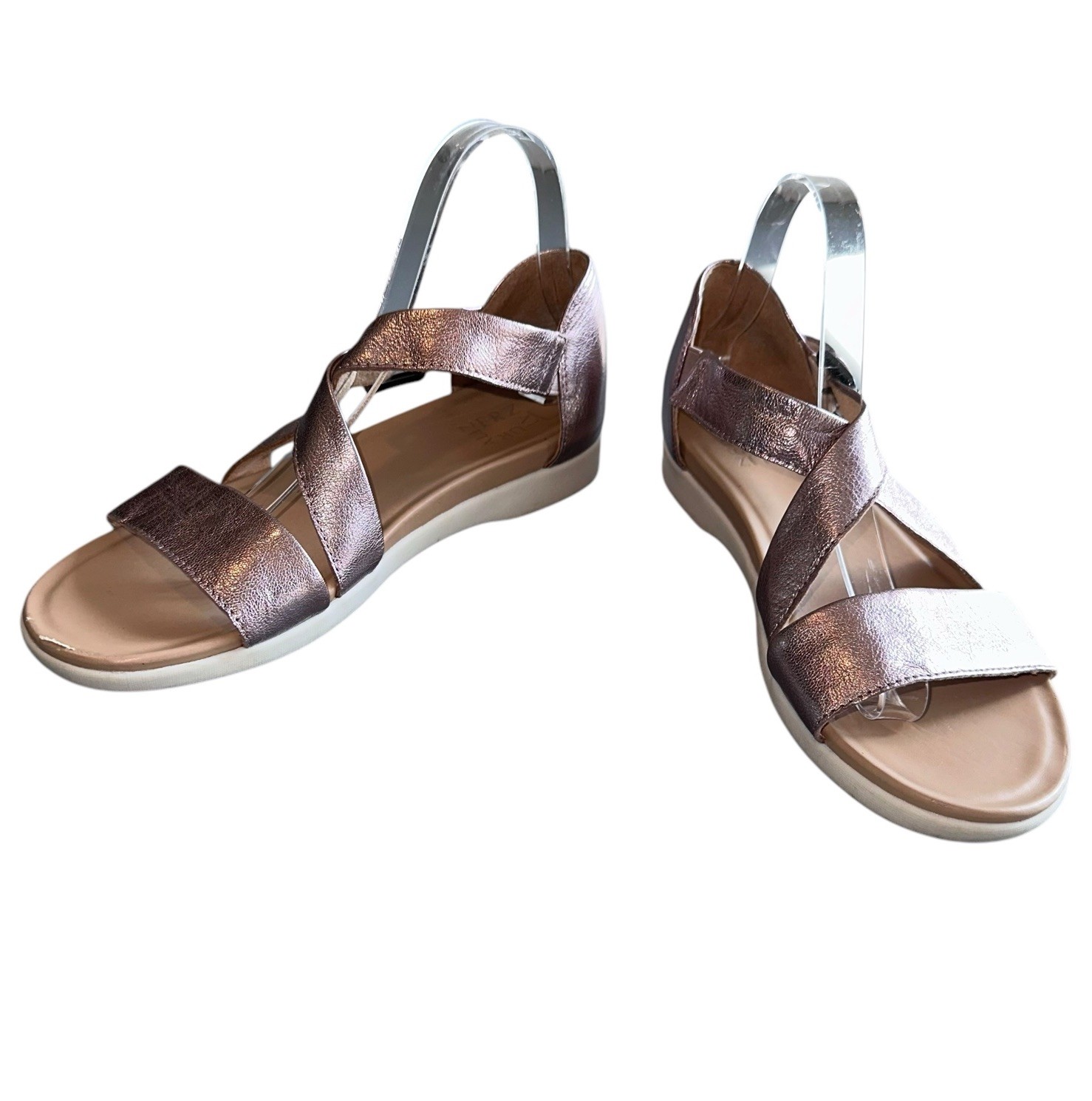 Naturalizer Women's 9N Elliott Sandal Slip On Metallic Rose Gold