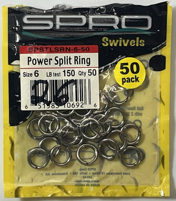 SPRO Power Split Ring SPSTLSRN-6-26  sz. 6  lb.test 150 QTY. 26 Partial Package