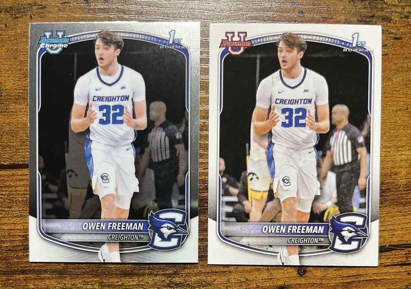 2025-26 Bowman University - Owen Freeman 1st Bowman #BPP-32 Lot (2)