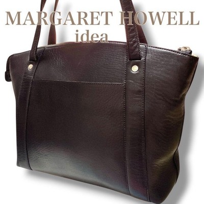 Margaret Howell Idea Leather Unisex Tote Bag Black