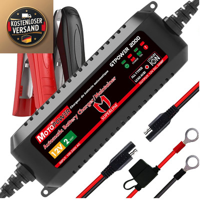 MOTOPOWER MP00207A 12V 2Amp Smart Ladegerät für Ble