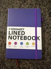 Purple Lined Journal Notebooks for Women and Men, Notebook Pen Holder  Bookmark
