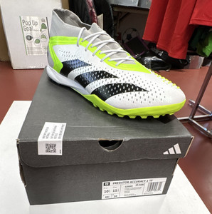 adidas Predator Accuracy.1 TF Cloud White/Core Black/Lucid Lemon Mens Size 10.5