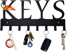 Happyhapi Key Holder Wall Mount, Metal Key Holder for Wall Decorative with 8 Key