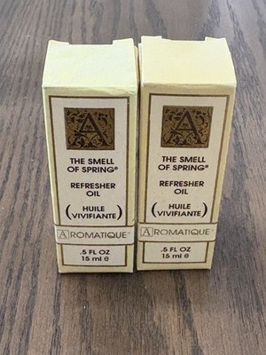 Vtg Lot of 2 RARE Aromatique the Smell of Spring Refresher Oil NEW .5 oz each