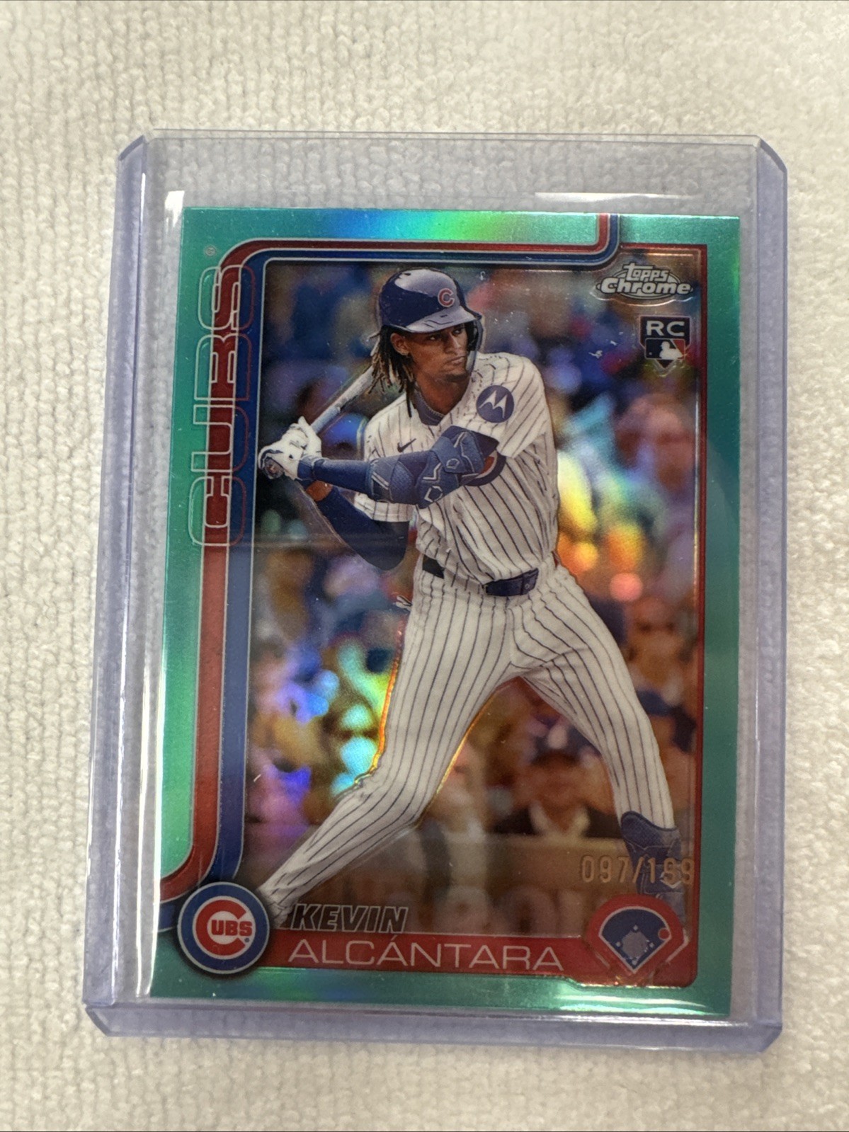 2025 TOPPS CHROME KEVIN ALCANTARA #173 ROOKIE AQUA REFRACTOR CUBS /199