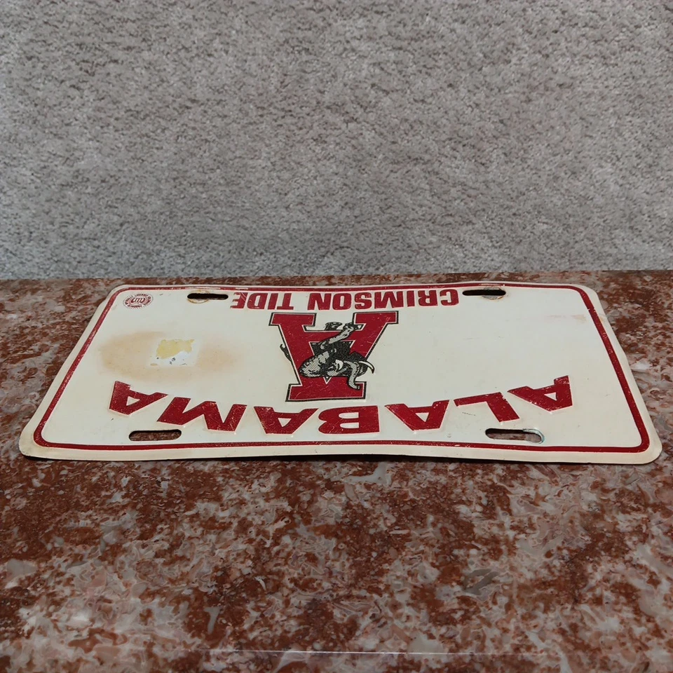 Etiqueta de carro de futebol vintage Alabama maré carmesim urso Bryant metal rolo maré NCAA GRANDE A - Imagem 4 de 4
