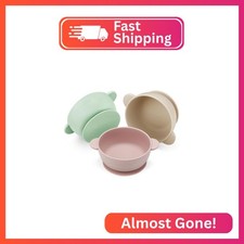 PandaEar 3 Pack Baby Bowls with Suction Stay Put Silicone Food Bowl for Babies