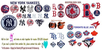 Boston Red sox Yankees Orioles Rays BlueJays  MLB Patches Embroidery iron,sewing