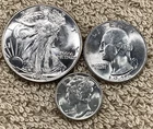 90% Silver 1944-P 50c, 25c, 10c. Lot Of (3). Free Shipping. UNC.