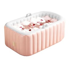 Portable Foldable Adult Bathtub Self-Inflating Standing Soaking Tub for Hot Bath