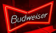 BUDWEISER Neon Sign Vintage Bow Tie Working