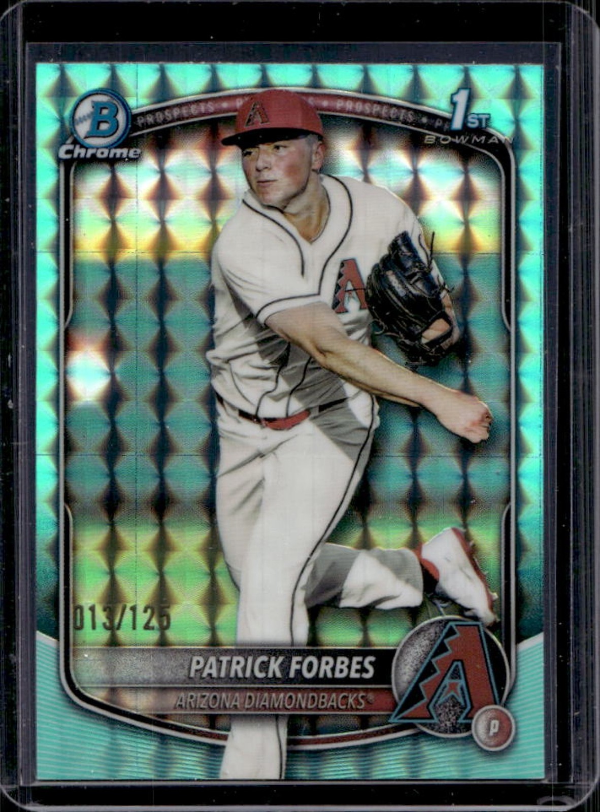 2025 Bowman Draft Patrick Forbes Chrome Aqua Geometric Refractor 1st #/125