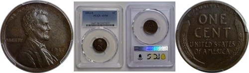 1911-S Lincoln Cent   PCGS AU-58