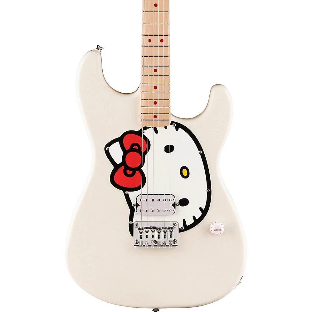 Squier x Hello Kitty Stratocaster Electric Guitar  White