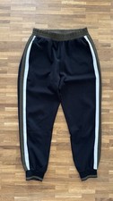 Zara Jogginghose Schwarz Khaki mit Seitenstreifen Gr. S Trackpants