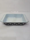 Pyrex 2 quart Glass Dish Black Snowflake 575-B Space Saver No Lid Vintage