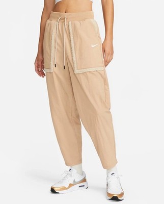 NEW Nike Essential Womens XL Woven Loose High Rise Curve Pants Shearling Pockets