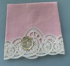 Vintage Belgian Lace on Linen NWT Hanky Handkerchief