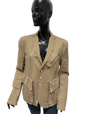 Giacca Donna Diesel Taglia L Beige Military Chic Cotone Originale Vintage Moda