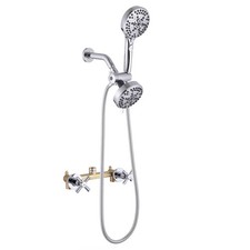 2 Handle Shower Faucet Set Shower System Complete 2 in 1 Shower Combo Set wit...
