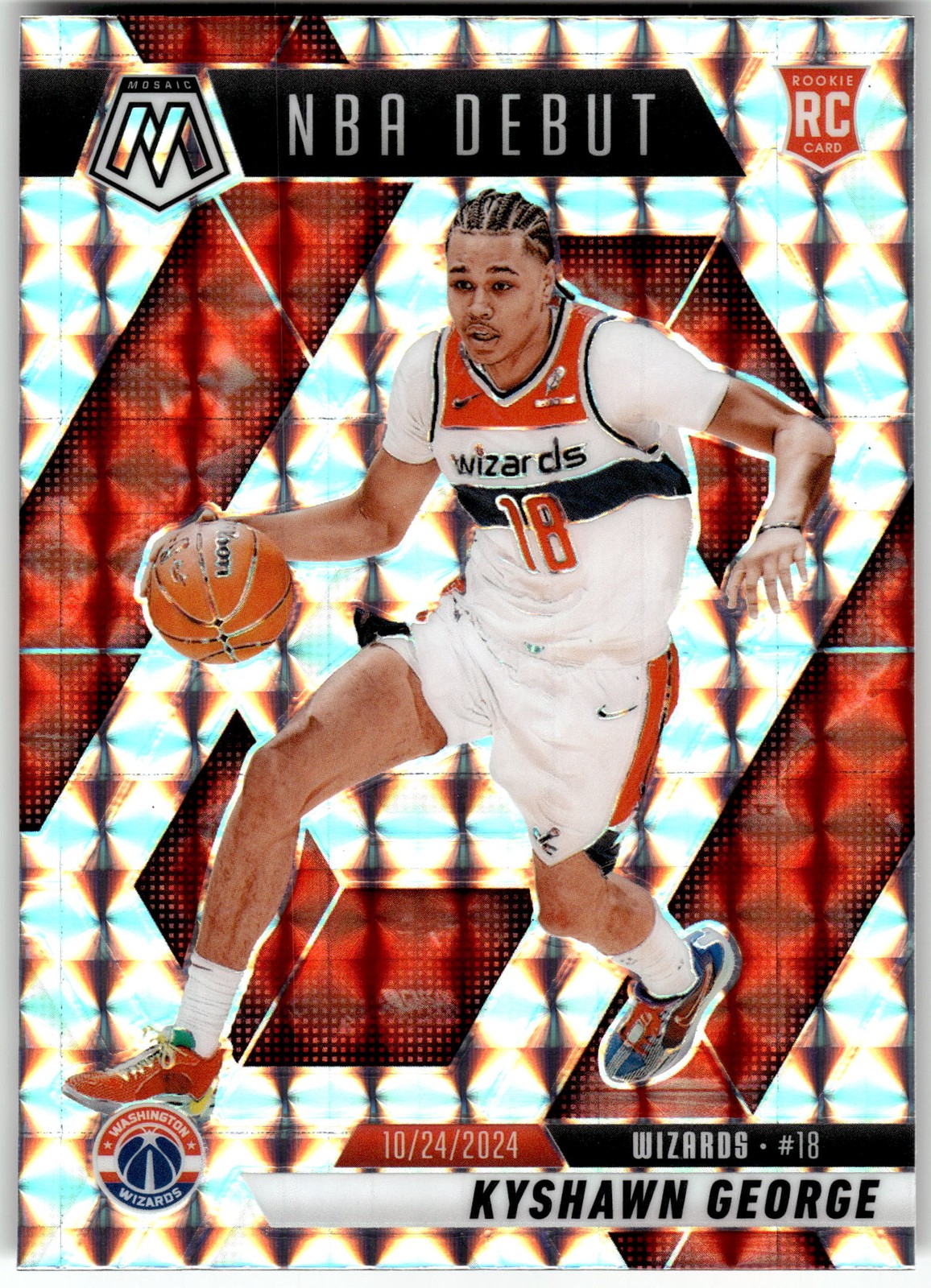 2024-25 Panini Mosaic #256 Kyshawn George Fast Break Silver Mosaic