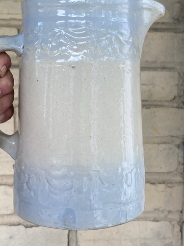 8 1/4” RED WING Cherry Band Gray Salt Glaze Stoneware Pitcher Farmhouse Country - Picture 20 of 23