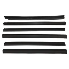 Crown Front & Rear Door Glass Weatherstrip Kit for 84-96 Jeep XJ Cherokee w/ 4 D