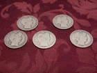 Barber Half Dollar Silver Coins 90% Lot of 5  Five 1904 1906 1906 1908 1912 Rare