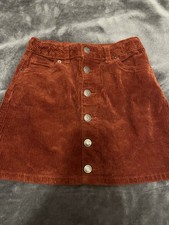 Girls Cat  Jack Burt Orange Button Ribbed Skirt Size 7/8