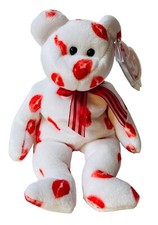 VALENTINE SMOOCH BEANIE BABY TY BEAR VTG FEB. 14, 2000 KISSES LIPS RETIRED PLUSH
