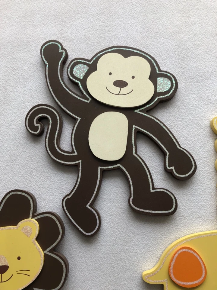 Настенный декор для детской комнаты Kidsline обезьяна жираф лев желтый оранжевый коричневый - Изображение 4 из 4