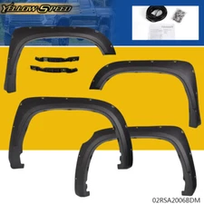 4Pcs Fit For 2014-2020 Toyota Tundra Textured Pocket Rivet Wheel Fender Flares 