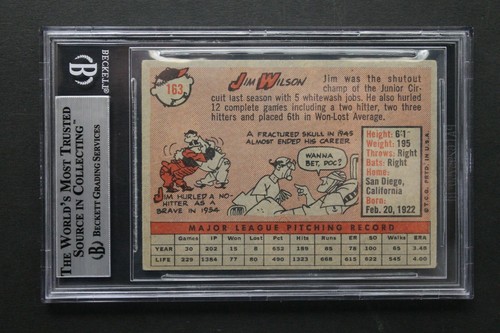 Jim Wilson (d.1986) White Sox Autographed Signed RARE 1958 Topps #163 Beckett - Picture 2 of 3