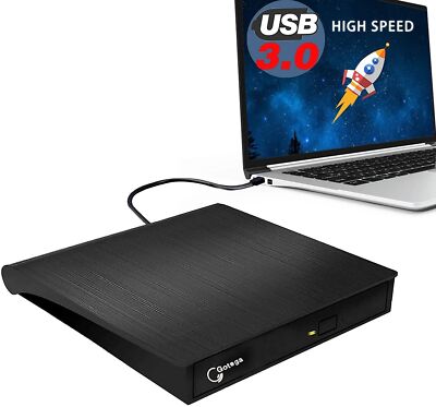Gotega External DVD Drive, USB 3.0 Portable +/-RW , DVD Player for CD ROM Bur...