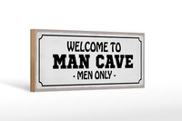 Holzschild Spruch 27X10 Cm Welcome To Man Cave Men Only Deko Schild Wooden Sign