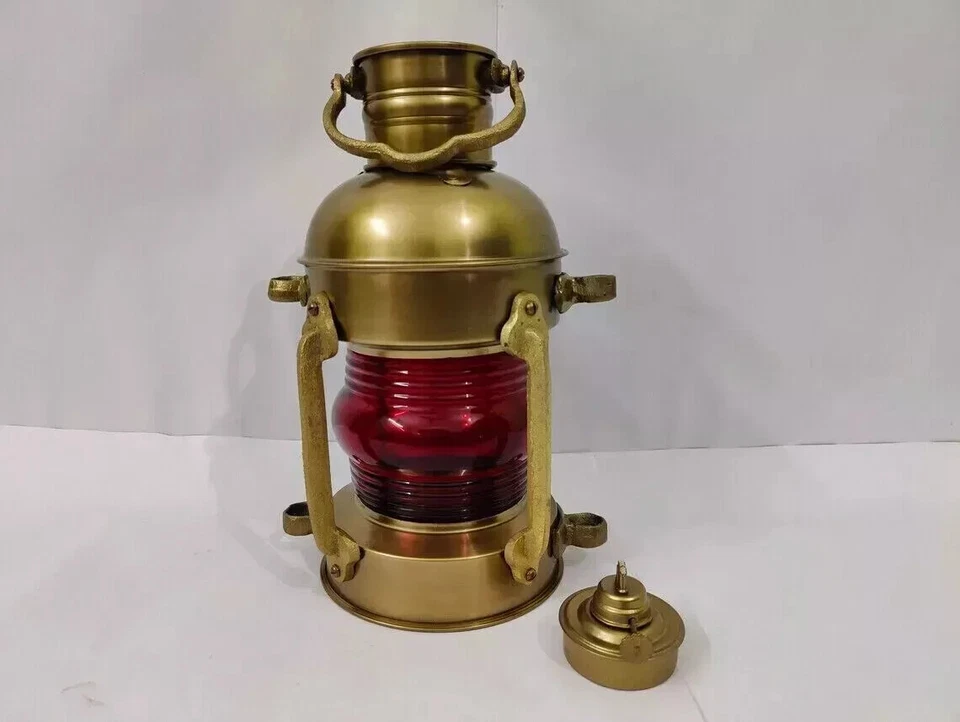 Juego de 2 lámparas de aceite de anclaje antiguas, linterna marina vintage, lámpara de aceite de barco náutico Foto 2 de 4