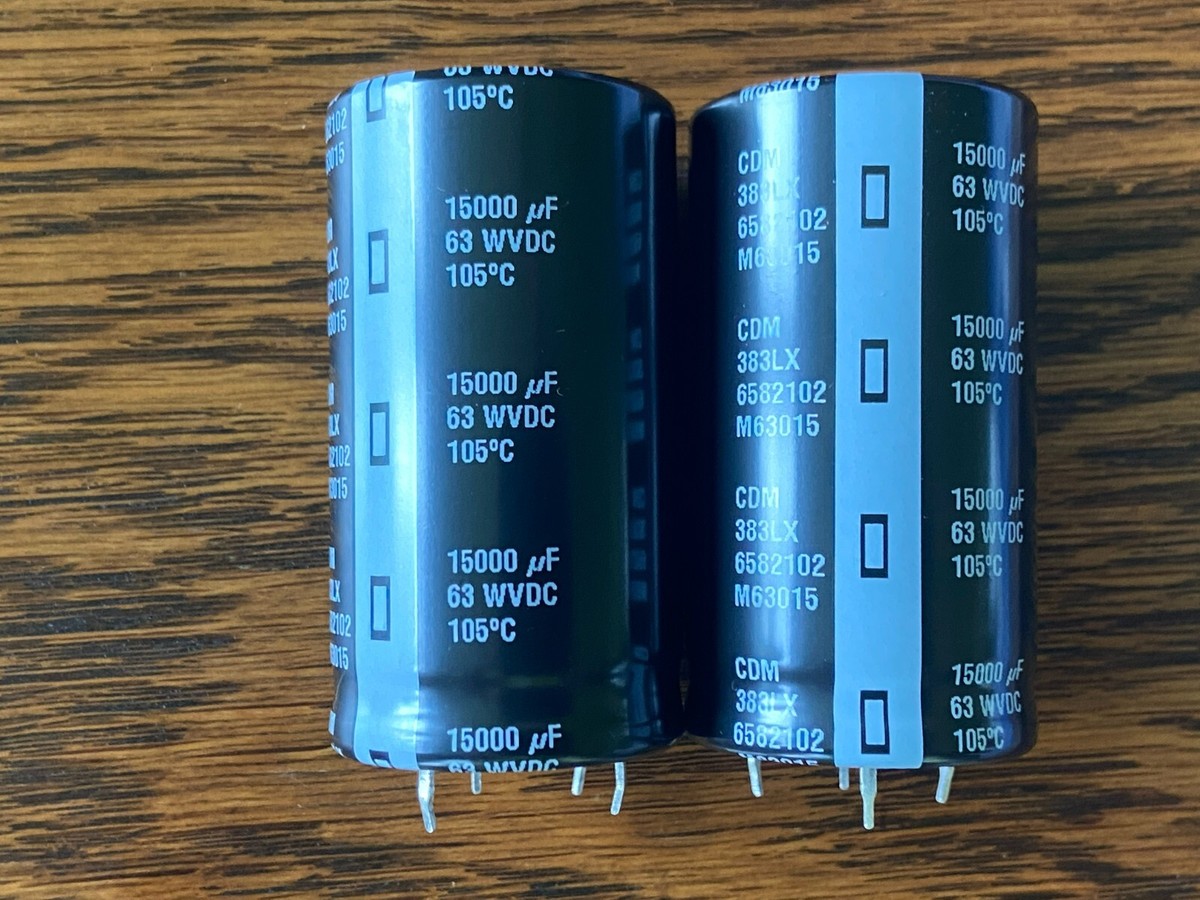 2 New 15000 uf 63v CDE Main Filter Capacitors Sansui AU-317 EXACT