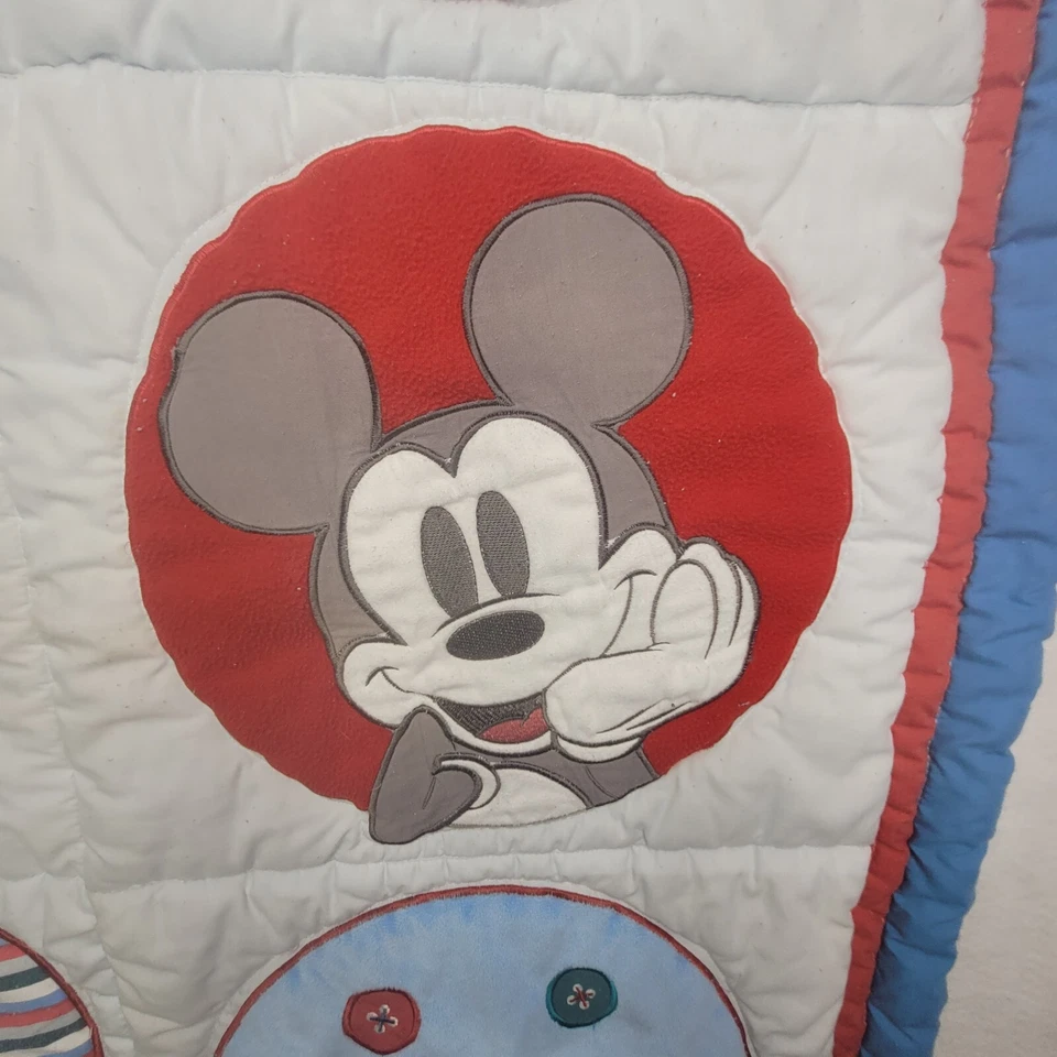 Manta Cuna Edredón Bebé Disney De Colección Mickey Mouse Cosida Gruesa 31"x40" Foto 3 de 4