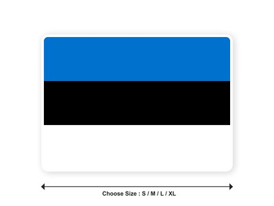 Sticker flag ESTONIA Estonian 3,9  (S) -11  (XL) decal white border