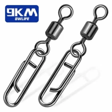 50Pcs Fishing Swivels Snap Rolling Swivel with Stainless Steel Quick Change Clip