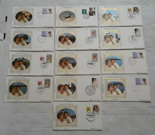 13 x PRINCESS DIANA EVENT / FIRST DAY COVERS 1983 Australia NZ Tour FDCs JOB LOT