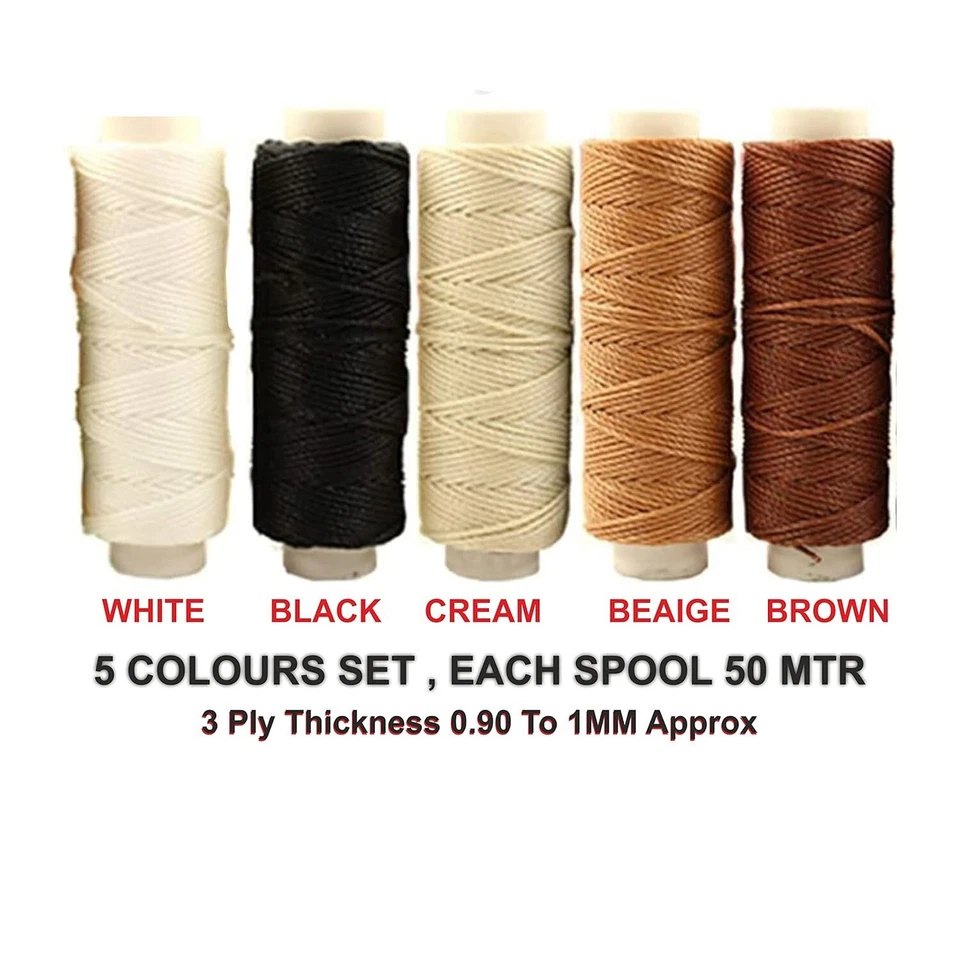 poly Silk Nylon Leatherware Upholstery 3 Ply Twisted Tailoring Craft 5 Pcs US - Image 2 of 3