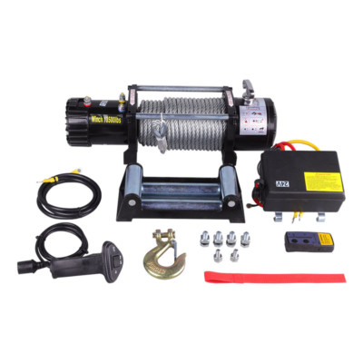 Stealth Elektrische Seilwinde 12V 13500lb/6125kg Stahlseil, 2 Funkfernbedienungen