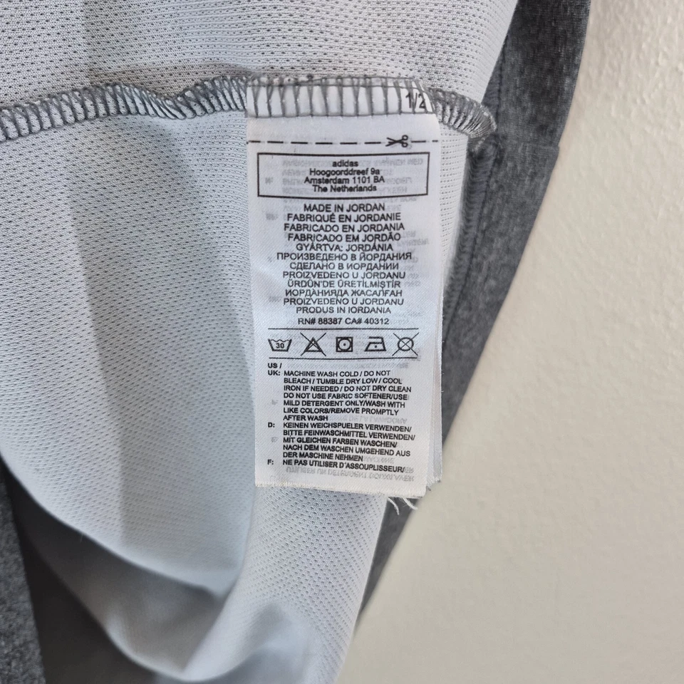 Adidas Aeroready Athletic T-Shirt • Large • Gray with White Stripes - Image 4 of 4