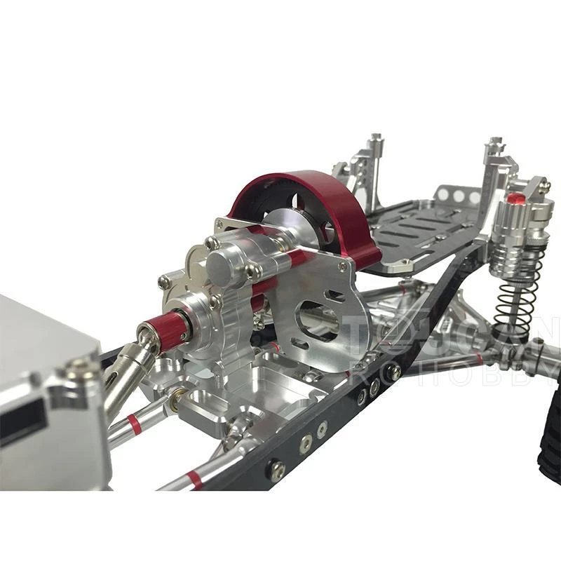 SCX10 1/10 RC Rock Crawler Cars KIT CNC Aluminium Alloy 4WD Frame Chassis Silver - Image 3 of 4